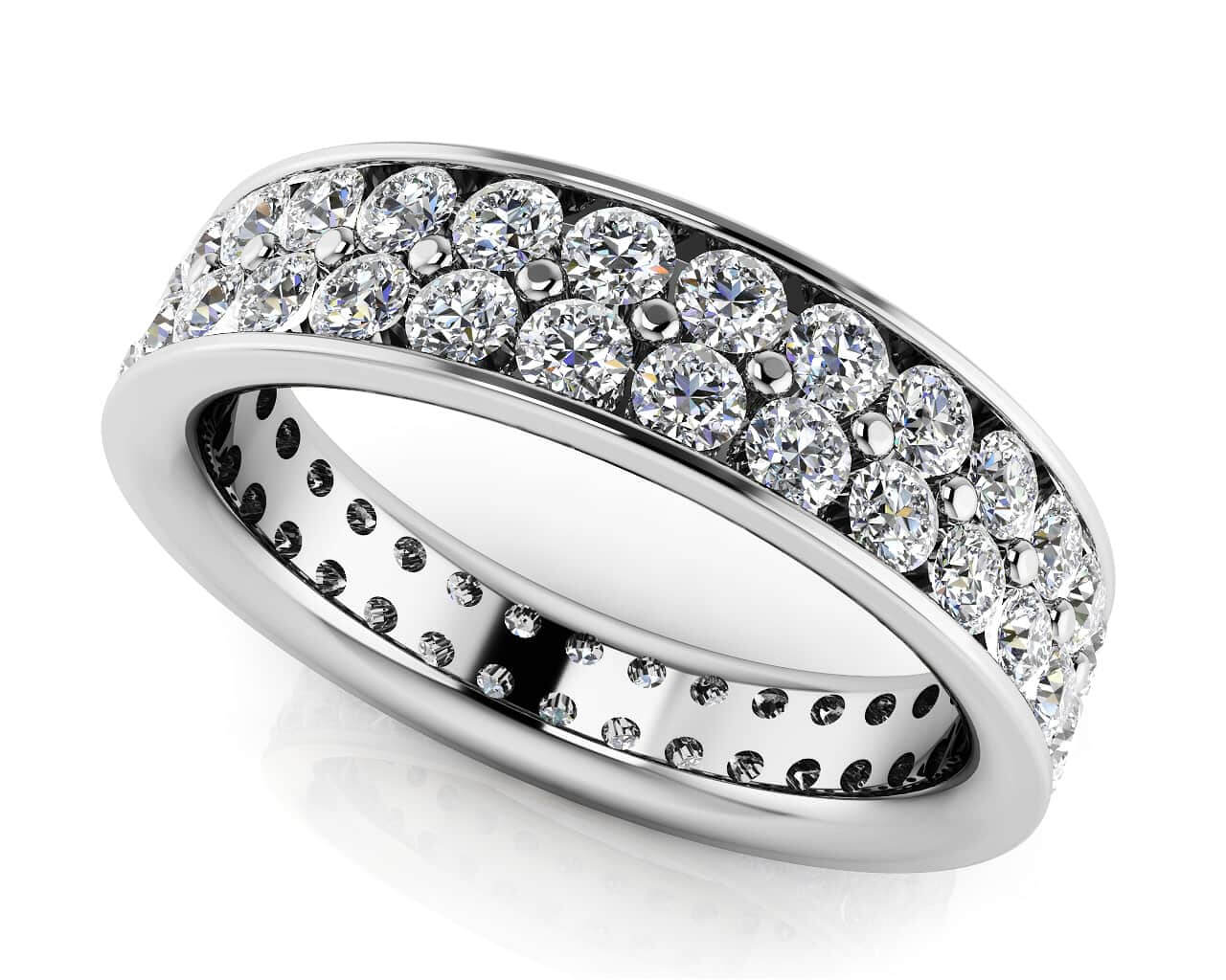 Double Row Channel Set Eternity Band Lab - Grown Diamond with 1.04 ct.(finished) 1.4mm - Luxury Time NYC